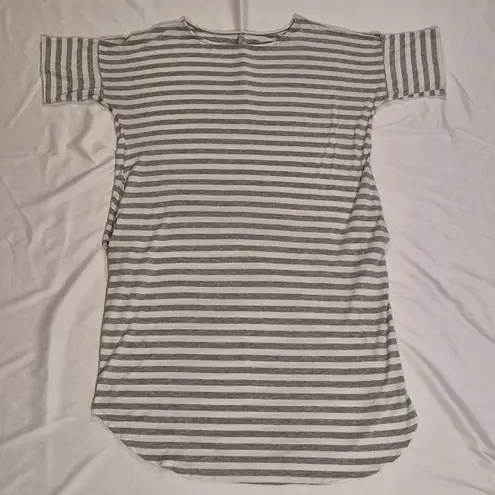 Red Lolly Striped Gray T-Shirt Dress With Pockets Size Medium