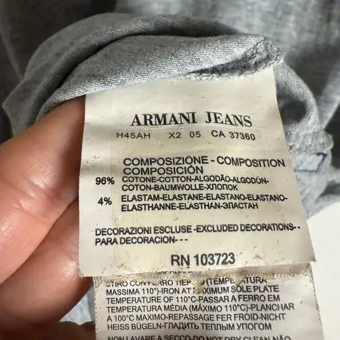 Armani Jeans Heather Gray Short Sleeve V