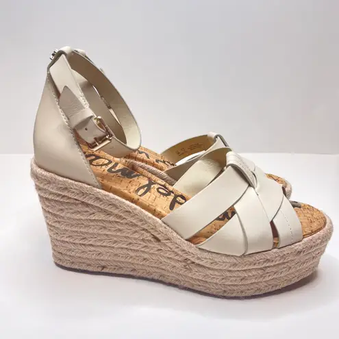 Sam Edelman | Modern Ivory Boho Woven Leather Wedges Marietta