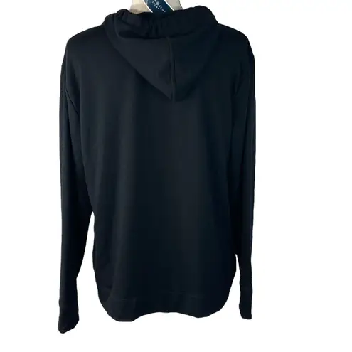 Karen Scott Medium Hooded Jacket Hoodie Long Sleeve Stretch Lightweight Black