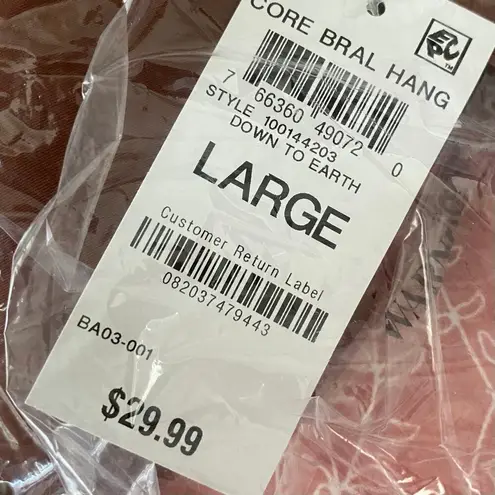 NEW ALFANI Removable Cups Laser Cut Seamless Bralette Down to Earth Brown Large