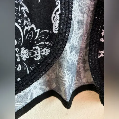 Catherines Floral Paisley Open Front Crochet Trim Kimono Sleeve Sweater 22/24 2X