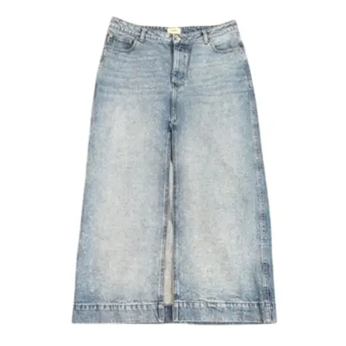 DL1961 Asra Jean Front Slit Maxi Skirt in Blue, Size 31 (US 12-14)