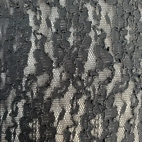 Vintage 90s Express Black Lace Slip Dress Nude Lined USA Made Medium Romantic