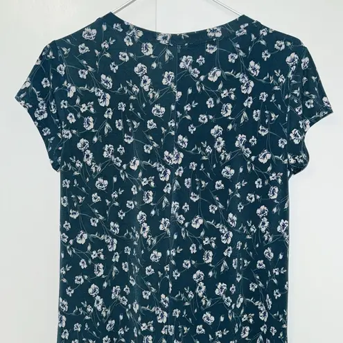 Kaileigh Suzanna Teal Green Floral Short Sleeve Dress Women’s Small S