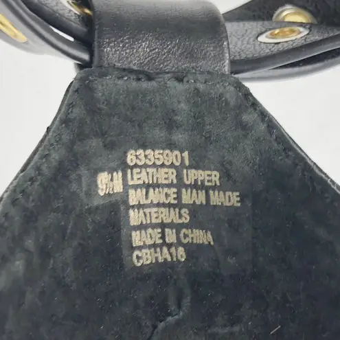 Isola Damar Black Sandal 3.5" Heels Grommets Womens Size 9.5