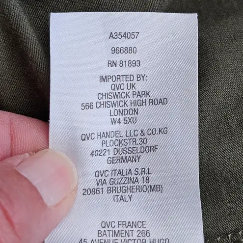 Rachel Hollis Ltd. Olive Knit Baseball Hem Vneck Shirt Dress Size XS