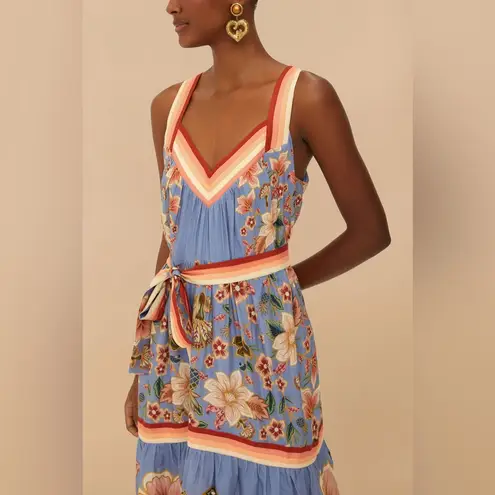 Farm Rio Blue Superbloom Tapestry Maxi Dress, Size Medium, $298