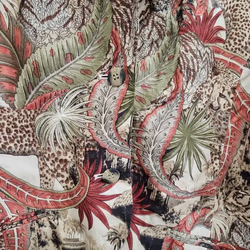 Anna And Frank Animal Print Jungle Long Sleeve Vintage Blazer Jacket Size Large Red