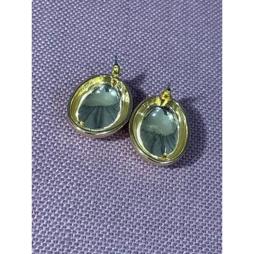 Ettika Smooth Dome Earrings in Gold New Womens Pebble