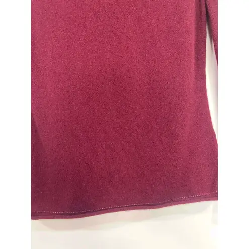 Boutique Women’s Cashmere Minimalist Preppy Turtleneck Sweater Burgundy Wine Small