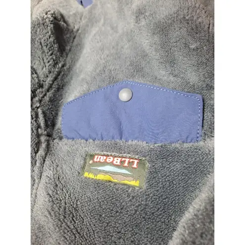 L.L.Bean Fleece Jacket Snap Pullover Soft Cozy Outdoors Small Petite Gray