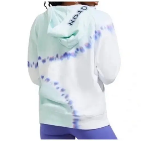 Peloton Sunburst Tie Dye 1/2 Zip Hoodie Women XL Blue Athleisure Athletic