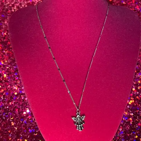 Boutique Sterling Silver 925 Angel Harp Sparkle Necklace Religion Jewelry Catholic Church