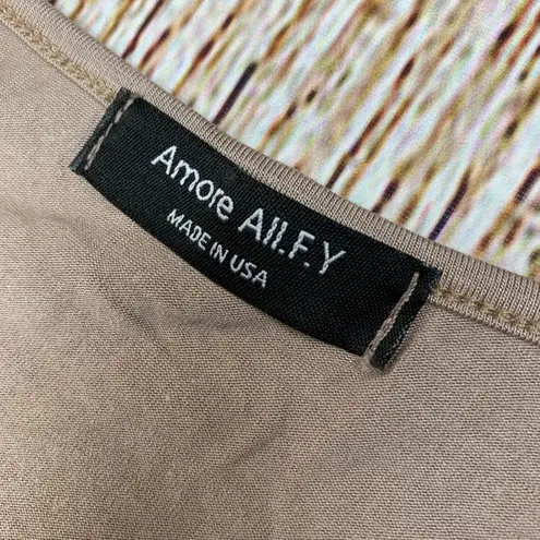 Amore All.F.Y Women's Mocha Ruched Sleeveless Stretch Tank Top X