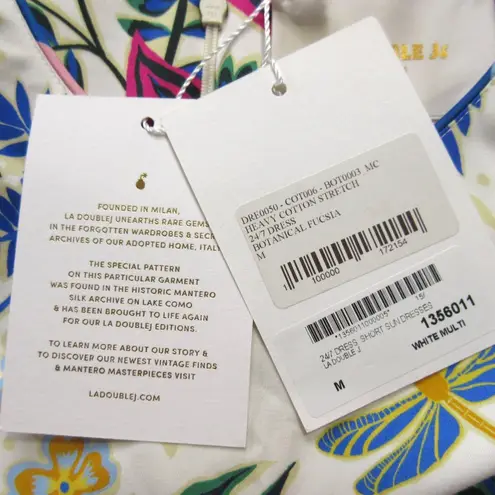 NWT La Double J 24/7 in Botanical Floral Heavy Cotton Mini Shift Dress M $990 Size M