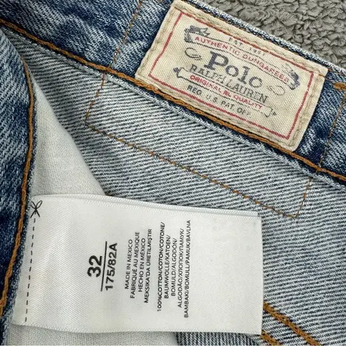 Polo Ralph Lauren Distressed Star Patch Crosby Denim Shorts Blue Size 32 Blue