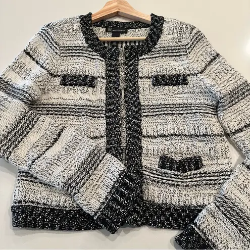 INC Knit Blazer Cardigan Size Medium Black