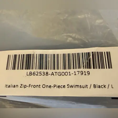 Quince NIB Italian Zip-Front One-Piece Swimsuit Black Women's Size Large