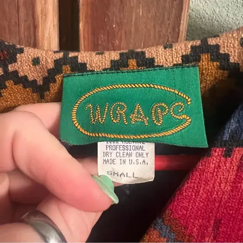 Vintage 90s Southwestern Aztec Crop Blazer Cowgirl Wraps Brand Size SMALL Gold