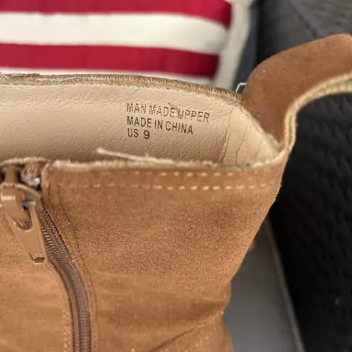 Brown Suede Western Ankle Boots Size 9 – Pointed Toe Cowboy Style