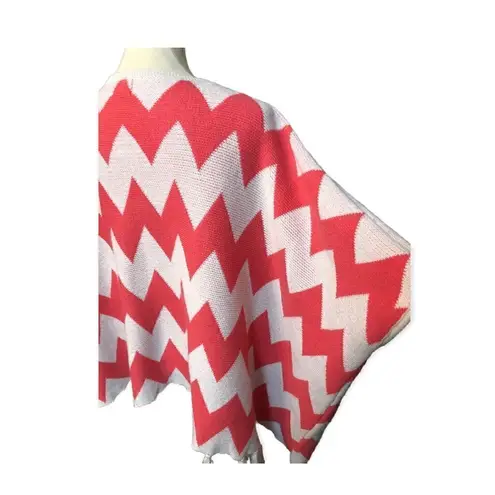 Coco Love chevron print coral and white cardigan White Size L