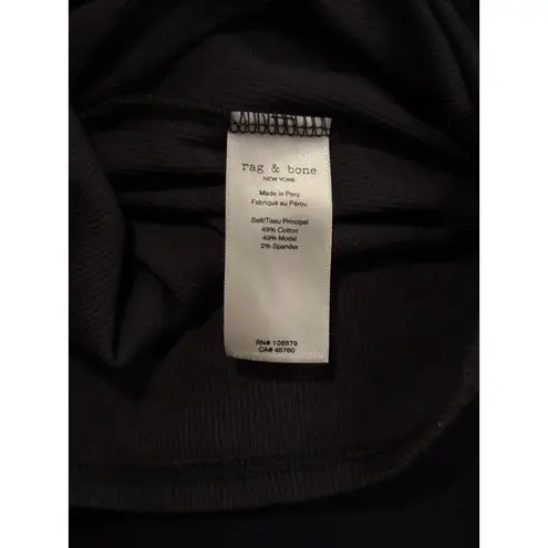 Rag & Bone Large The Essential Ribbed Tank Midi Bodycon Dress Minimalist Capsule Black