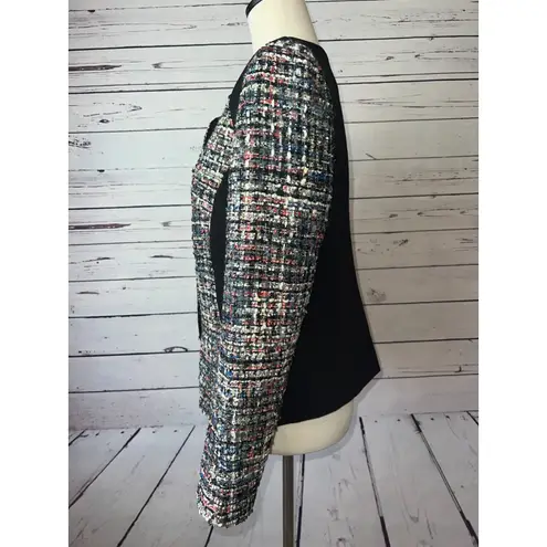 Boston Proper Tweed Jacket Cardigan size 8 Blazer Wool Blend Beaded Metallic - Image 5