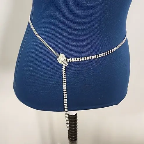 Adjustable Silver with Crystals Chain Style Belt with Elephant Head