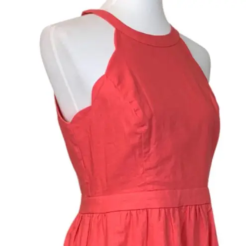 Market & Spruce NEW Halter Dress Linen Coral Linen Cotton Women's Size Medium