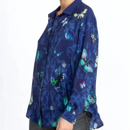 Johnny Was silk MARINA BUTTON DOWN SHIRT. Limited edition, extremely rare.