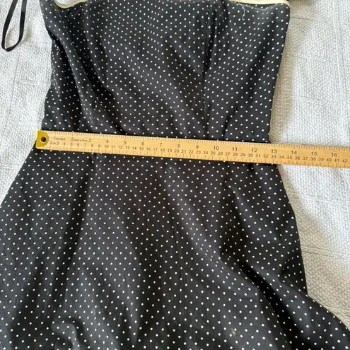 Pulse Y2K Black Polka Dot Skater Dress Women's M Strapless Goth Punk Halloween
