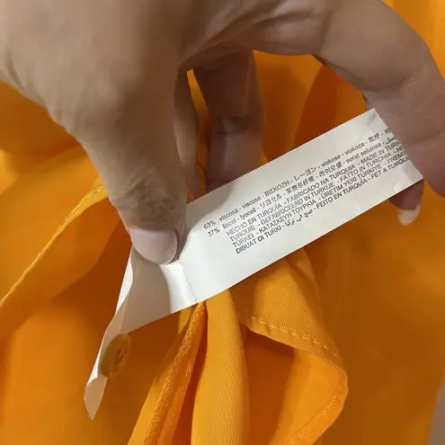 ZARA  orange casual resort 2 piece blouse and pants set small medium