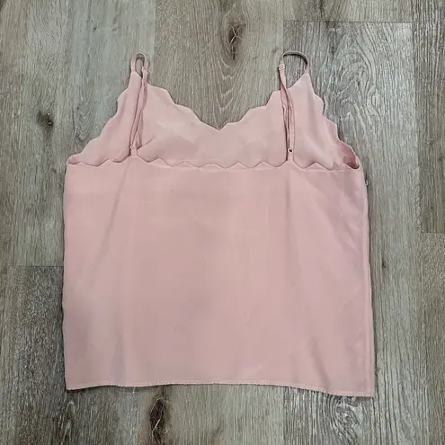 Maje Light Pink Scalloped 100% Silk Tank Top Size 1 US Small