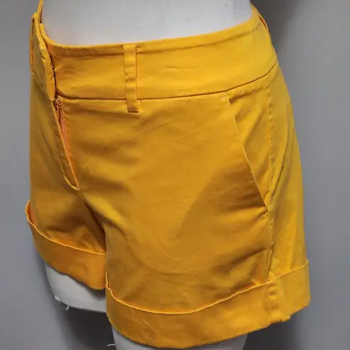Pacific&Co NY& dazzling yellow high waist flat front shorts size 8