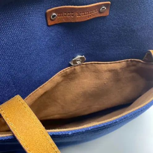 Most Wanted USA Womens Navy Lightweight Canvas Leather Shoulder Tote Handbag