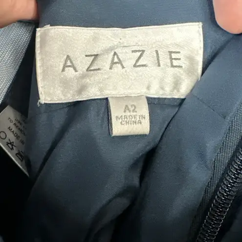 Azazie Maren Allure Bridesmaid Dress Formal Pine Green Blue Size 2 Wedding