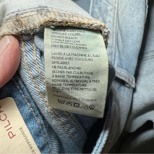 NWT Pilcro Women's Boho Grunge Wide Leg Fray Hem Denim Jeans Size 31 Cotton Blue