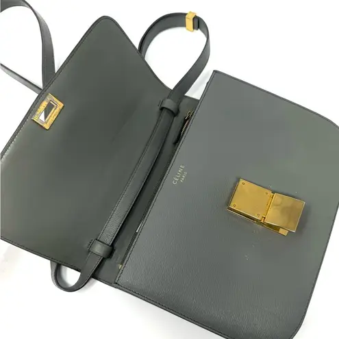 CELINE  Phoebe Philo Classic Box Bag Grey Grainy Leather Medium