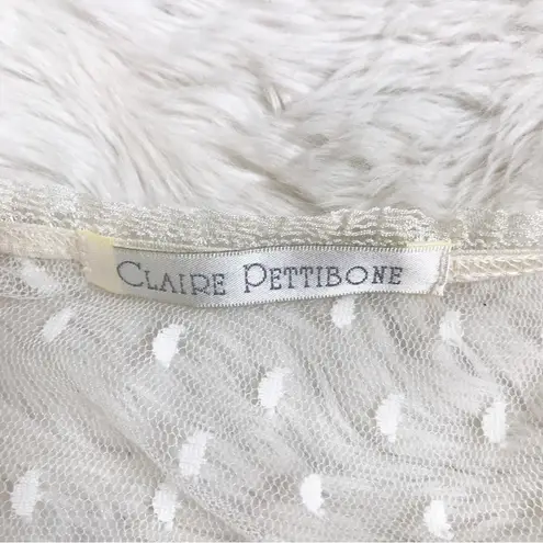 CLAIRE PETTIBONE Vintage Ivory Lace Slip Dress Nightgown Robe Sheer Fairy Small White