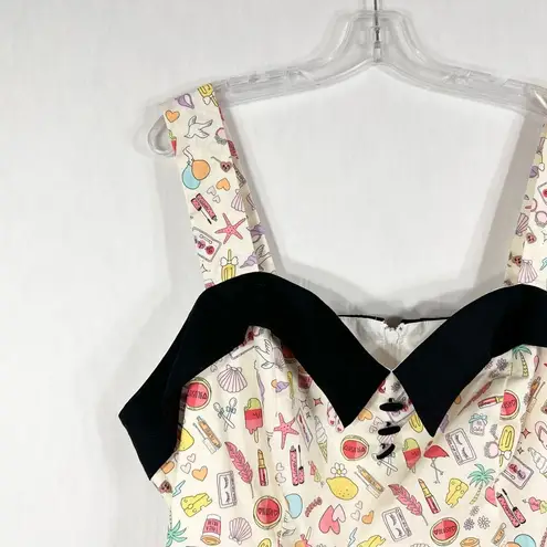 Magnolia Place Plus Size 4X Top Novelty Summer Print Pin Up Sleeveless NWT 1695 Black