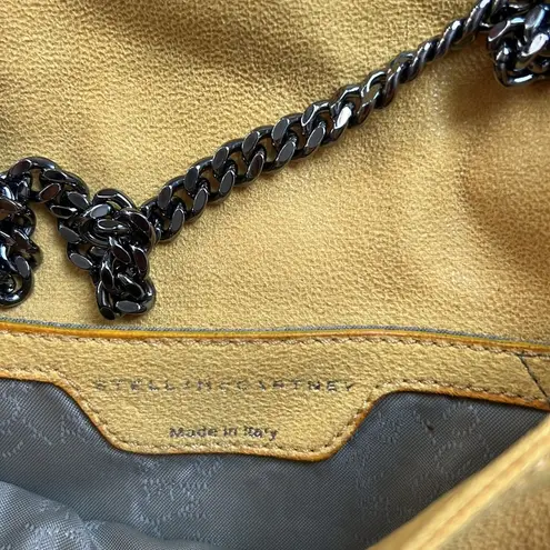 Stella McCartney ‘Falabella Shaggy Deer Faux Leather Chain Crossbody Bag Yellow