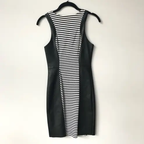 BAILEY 44 Gyroscope Faux Leather Paneled Stripe Dress Revolve