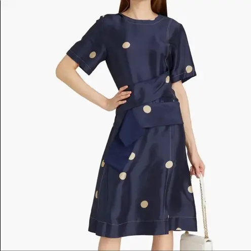 3.1 Phillip Lim Navy Blue Polka Dot Cross Strapped Dress
