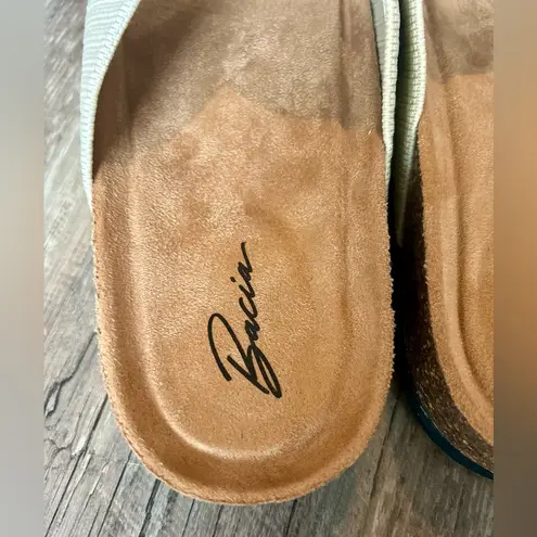 Slide Sandals for Women w/Cork Footbed & Soft Knit Comfort X Tape Sandals