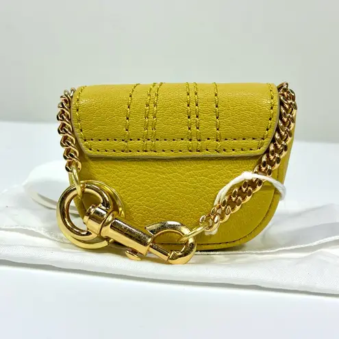 See By Chloe Keyring With Leather Pouch Goat Leather Pure Yellow NEW Gift