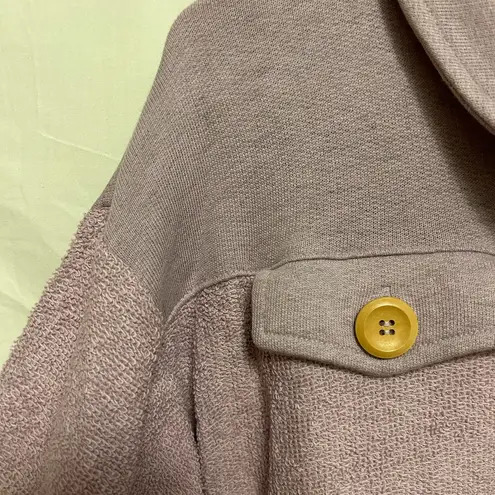Soft Surroundings Soft Surroundings Terry Knit Button Front Shirt Jacket Shacket Lavender Size PM
