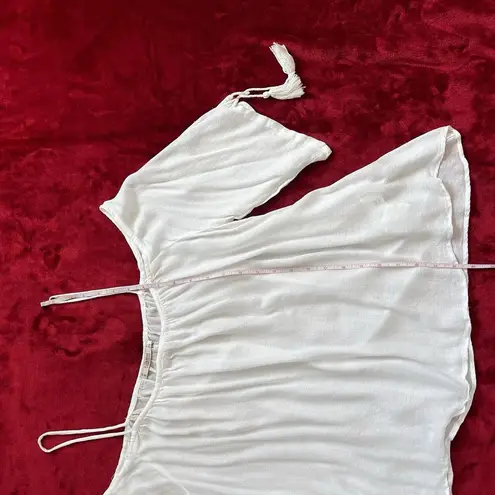 Pull and Bear Boho Blouse Sz EUR M relaxed Summer Casual Knit OffShoulder White Size M
