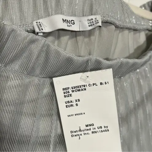 Mango  Gray Pleated Breeze Maxi Skirt