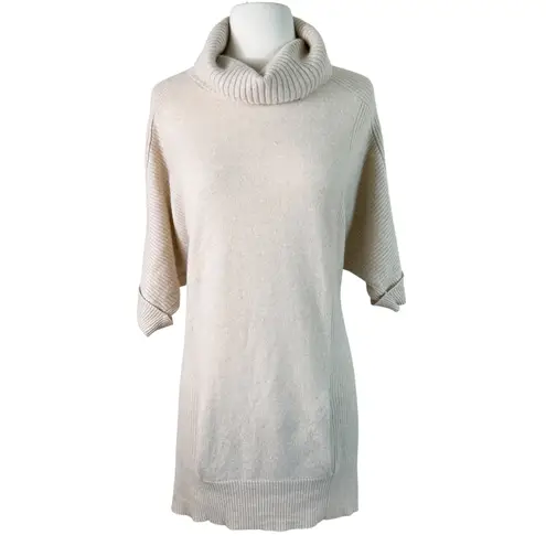 Design History Cashmere Turtleneck Sweater Dress Beige M Scandi Quiet Luxury
